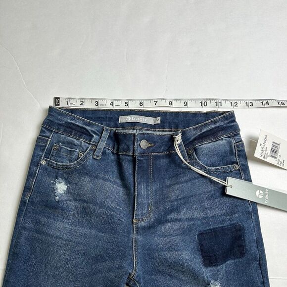 Tractr Girl’s Jean Leggings Size 12 Med Blue Wash, Stretch NWT Distressed - Picture 5 of 7